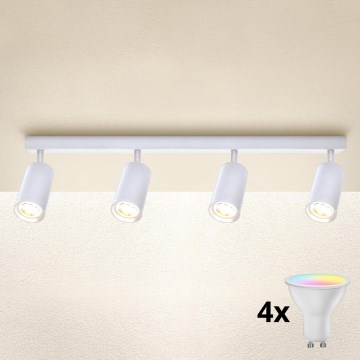 Brilagi - Foco empotrable LED RGBW regulable SELE 4xGU10/4,8W/230V 3000K blanco + mando a distancia