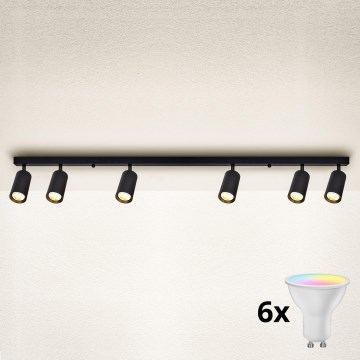 Brilagi - Foco empotrable LED RGBW regulable SELE 6xGU10/6,5W/230V 2700-6500K negro