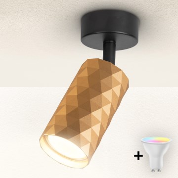 Brilagi - Foco empotrable LED RGBW regulable SELE DIAMANT 1xGU10/4,8W/230V dorado + mando a distancia