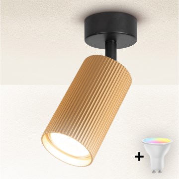 Brilagi - Foco empotrable LED RGBW regulable SELE MODERN 1xGU10/4,8W/230V 3000K dorado + mando a distancia