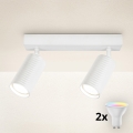 Brilagi - Foco empotrable LED RGBW regulable SELE MODERN 2xGU10/4,8W/230V 3000K blanco + mando a distancia