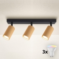 Brilagi - Foco empotrable LED RGBW regulable SELE MODERN 3xGU10/4,8W/230V 3000K dorado + mando a distancia