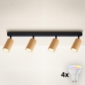 Brilagi - Foco empotrable LED RGBW regulable SELE MODERN 4xGU10/4,8W/230V 3000K dorado + mando a distancia