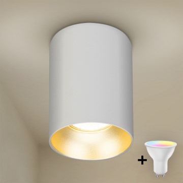 Brilagi - Foco empotrable LED RGBW regulable TRINE 1xGU10/4,8W/230V 3000K blanco/dorado + control remoto