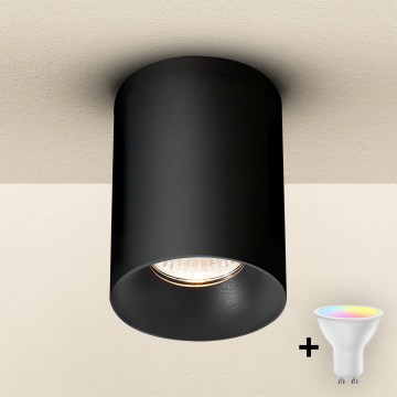 Brilagi - Foco empotrable LED RGBW regulable TRINE 1xGU10/4,8W/230V 3000K negro + mando a distancia