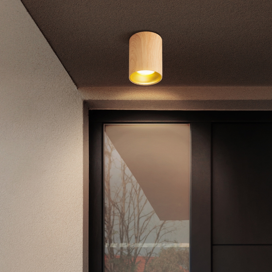 Brilagi - LED RGBW regulable foco empotrable TRINE 1xGU10/4,8W/230V 3000K acabado en roble + mando a distancia