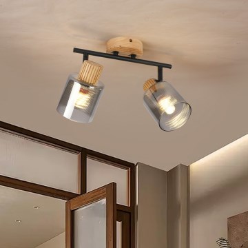 Brilagi - Foco HYGGE 2xE14/15W/230V madera/ahumado