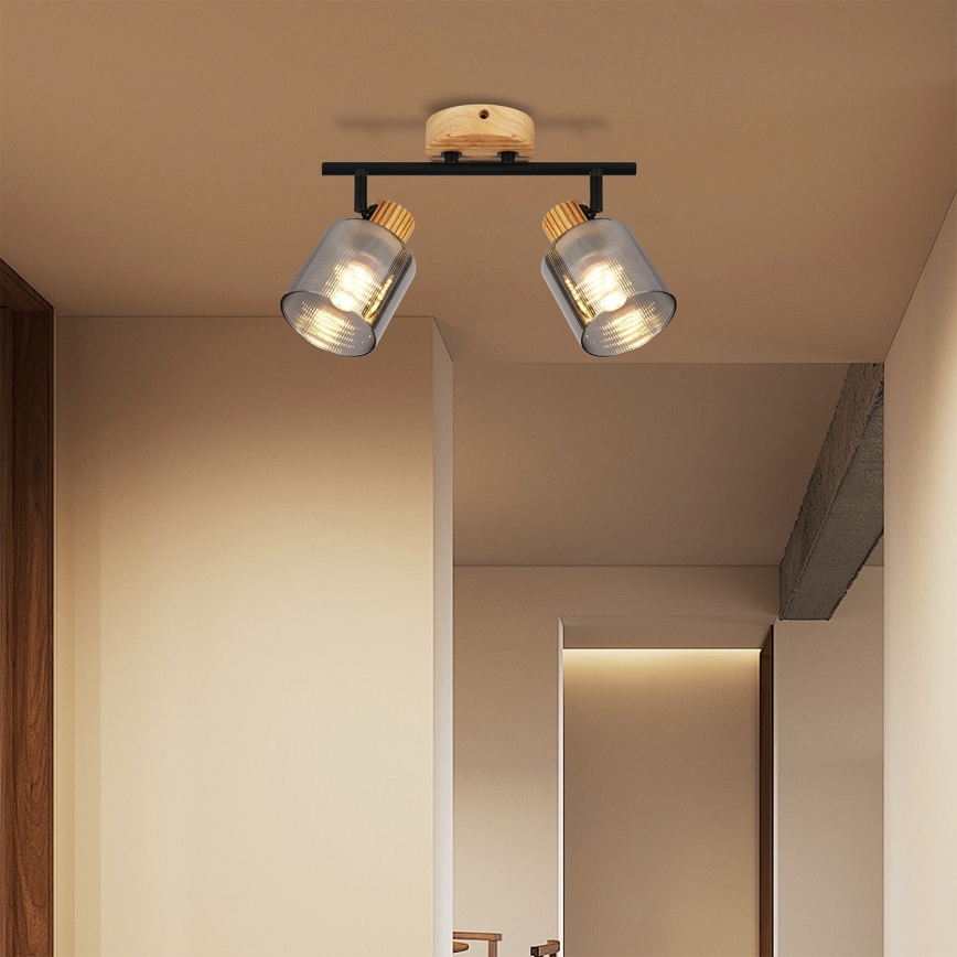 Brilagi - Foco HYGGE 2xE14/15W/230V madera/ahumado