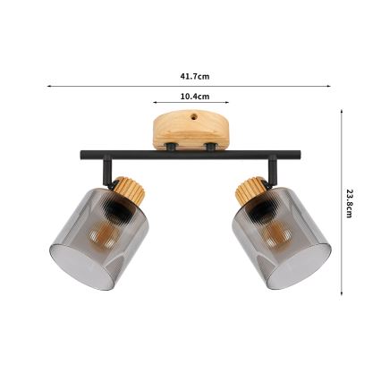 Brilagi - Foco HYGGE 2xE14/15W/230V madera/ahumado