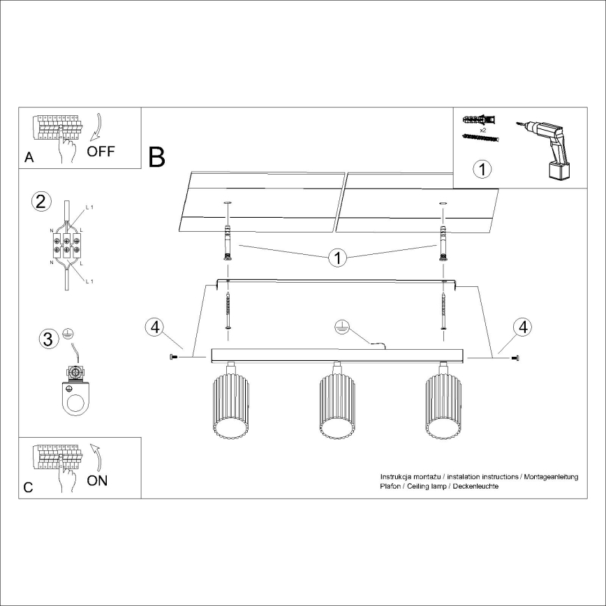 Brilagi - Foco LED CRESTO 3xGU10/10W/230V blanco