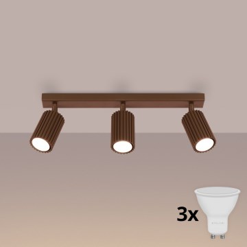 Brilagi - Foco LED CRESTO 3xGU10/10W/230V marrón