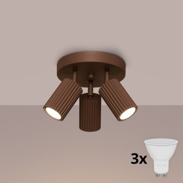 Brilagi - Foco LED CRESTO 3xGU10/10W/230V marrón