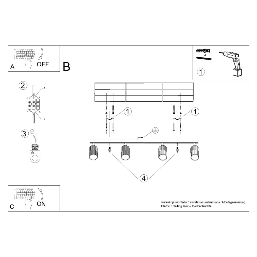 Brilagi - Foco LED CRESTO 4xGU10/10W/230V blanco