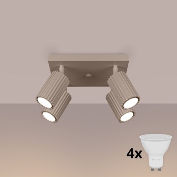Brilagi - Foco LED CRESTO 4xGU10/10W/230V taupe