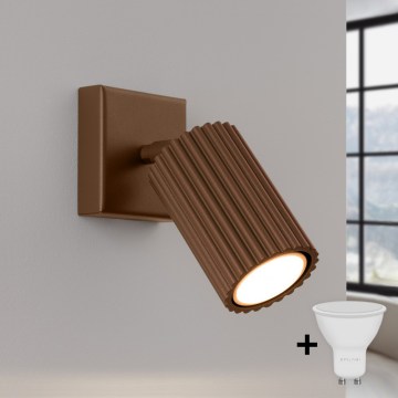 Brilagi - Foco LED de pared CRESTO 1xGU10/10W/230V marrón