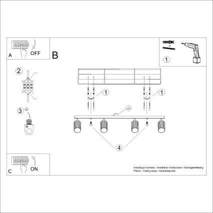 Brilagi - Foco LED empotrable CRESTO 4xGU10/10W/230V dorado