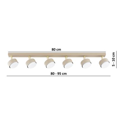 BRILAGI - Foco LED MONO 6xGX53/30W/230V beige/dorado