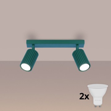 Brilagi - Foco LED orientable CRESTO 2xGU10/10W/230V turquesa