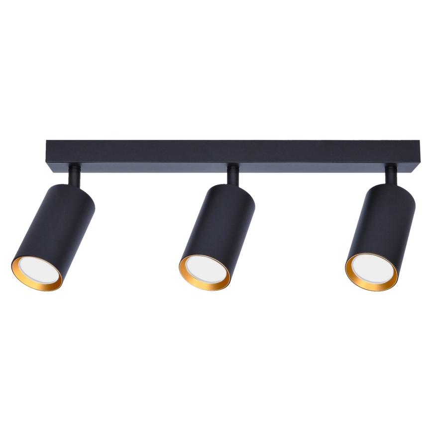 Brilagi - Foco empotrable LED RGBW regulable SELE 3x GU10 / 4,8W / 230V / 3000K, negro/dorado + mando a distancia
