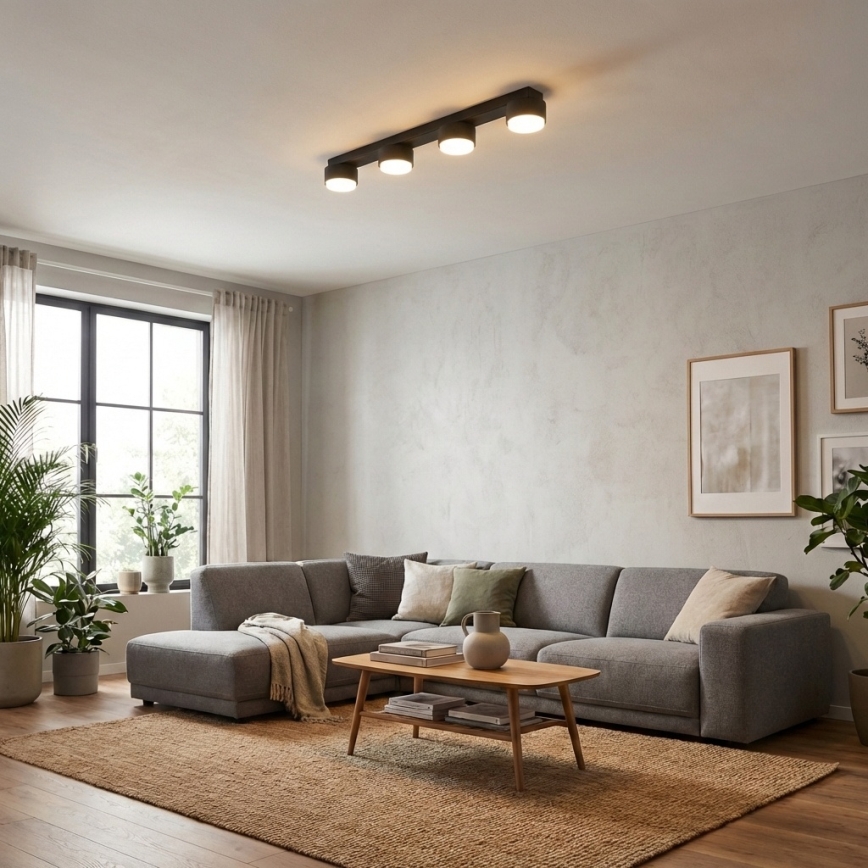 BRILAGI - Foco empotrable LED RGB+CCT regulable MONO 4xGX53/14W/230V 2700-6500K Wi-Fi Tuya negro
