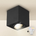 Brilagi - Foco LED RGBW regulable MIA 1xGU10/4,8W/230V 3000K 84x80 mm negro + mando a distancia