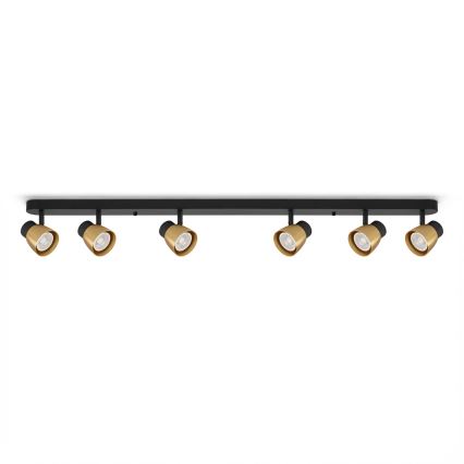 Brilagi - Foco empotrable LED RGBW regulable NUGGET 6xGU10/6,5W/230V 2700-6500K Wi-Fi negro/dorado