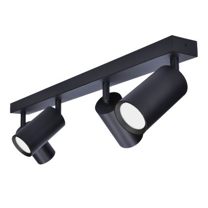 Brilagi - Luminaria spot LED RGBW regulable SELE 4xGU10/4,8W/230V 3000K negra + mando a distancia