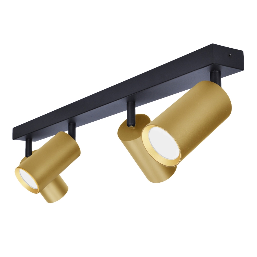 Brilagi - Foco empotrable LED RGBW regulable SELE GOLDEN 4xGU10/4,8W/230V 3000K negro/dorado + control remoto