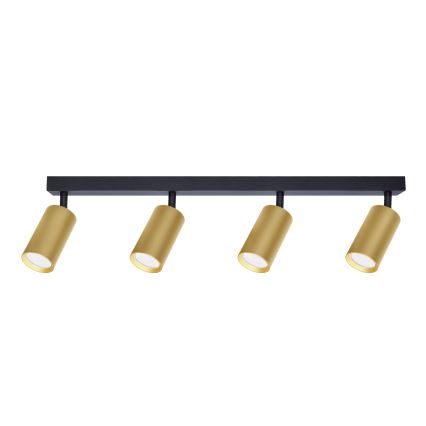 Brilagi - Foco empotrable LED RGBW regulable SELE GOLDEN 4xGU10/4,8W/230V 3000K negro/dorado + control remoto
