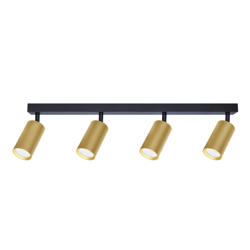 Brilagi - Foco empotrable LED RGBW regulable SELE GOLDEN 4xGU10/4,8W/230V 3000K negro/dorado + control remoto