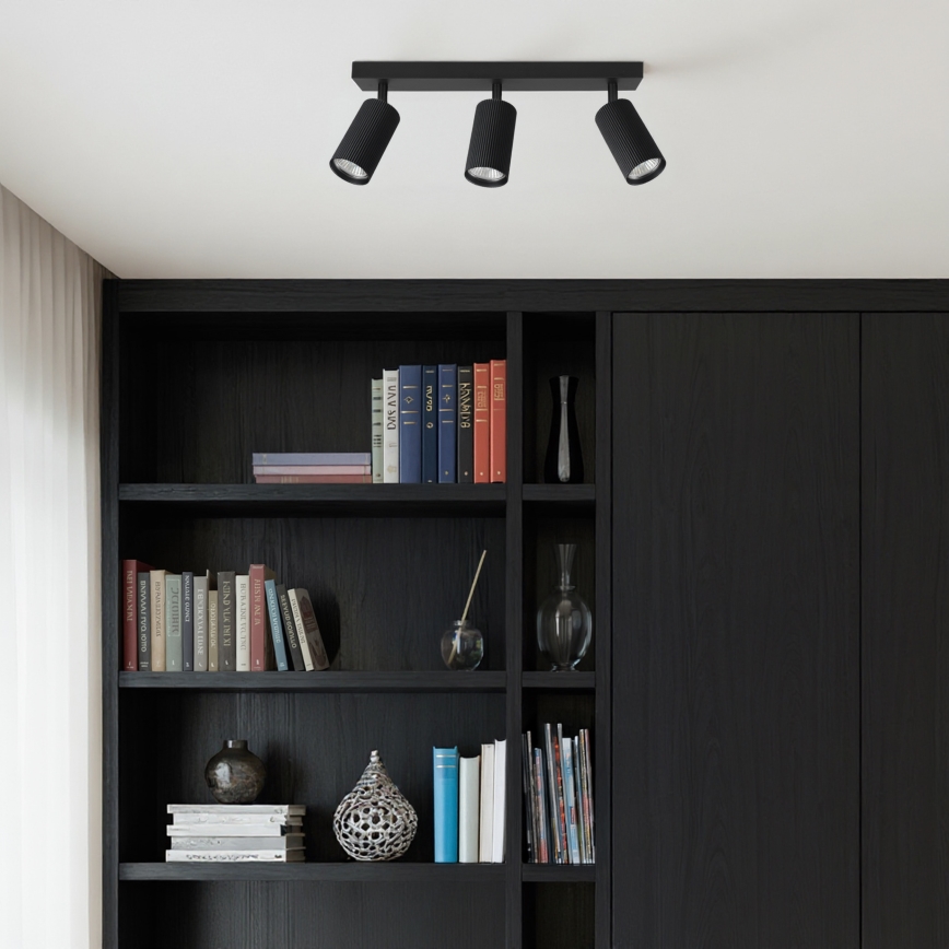 Brilagi - Foco empotrable LED RGBW regulable SELE MODERN 3xGU10/4,8W/230V 3000K negro + mando a distancia