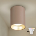Brilagi - Foco LED RGBW regulable TRINE 1xGU10/4,8W/230V 3000K beige/dorado + mando a distancia