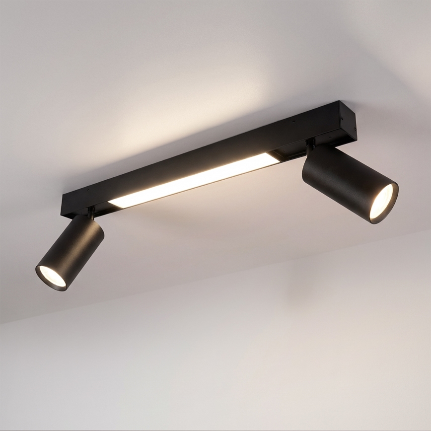 Brilagi - Foco LED SELE 2xGU10/30W/230V + LED/15W negro