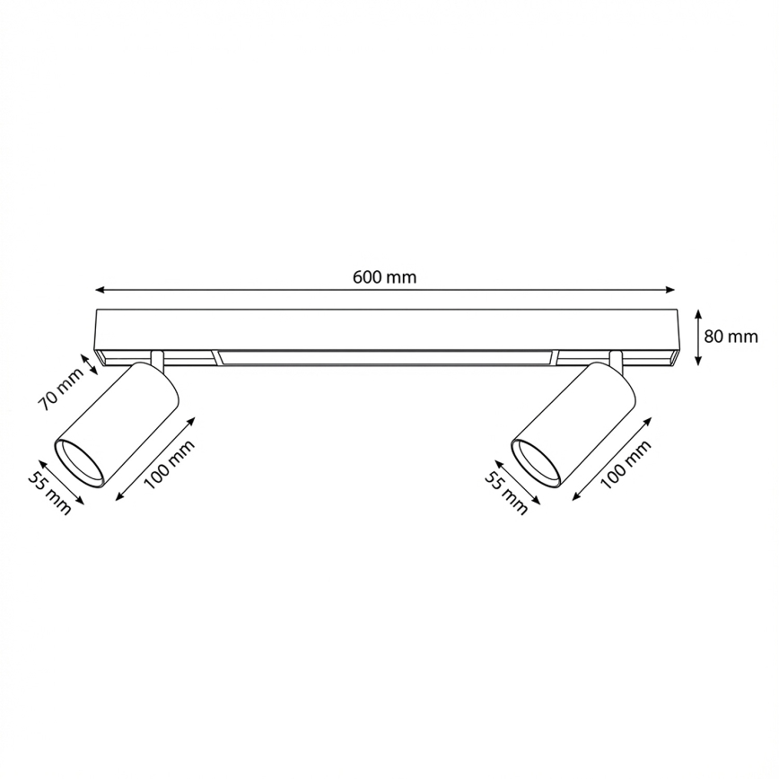 Brilagi - Foco LED SELE 2xGU10/30W/230V + LED/15W negro