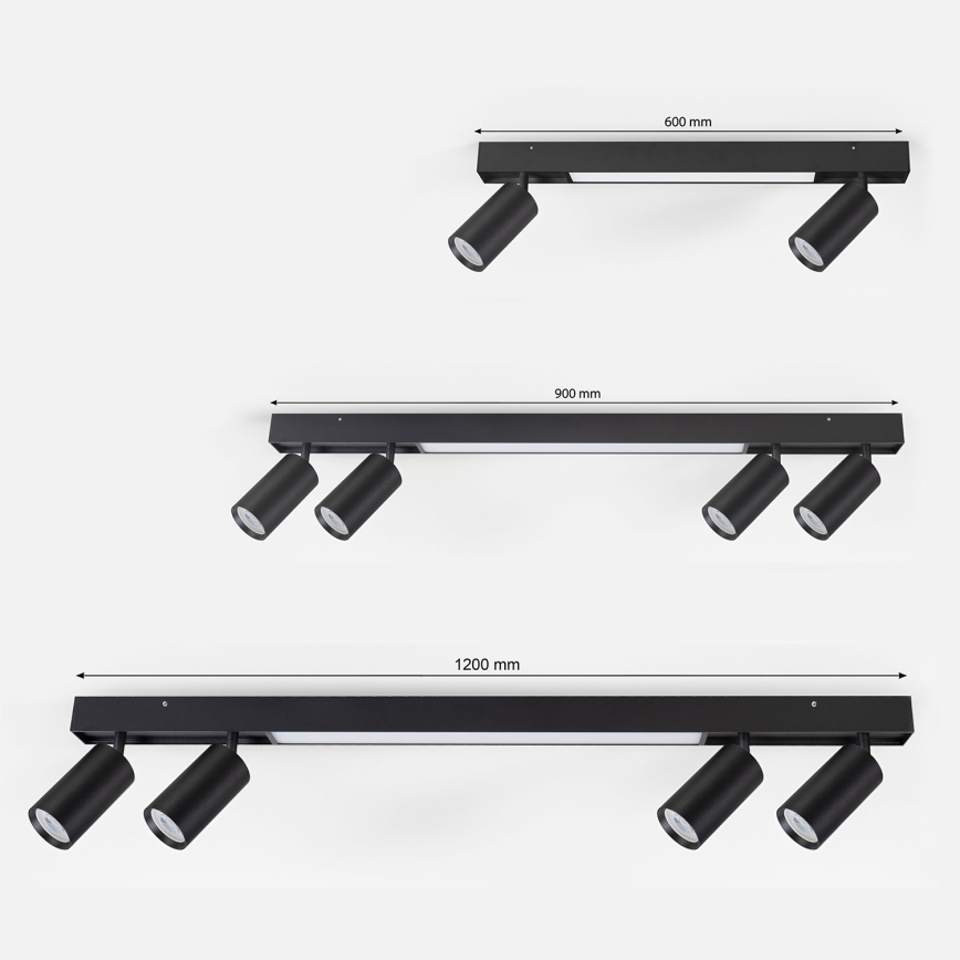 Brilagi - Foco LED SELE 2xGU10/30W/230V + LED/15W negro