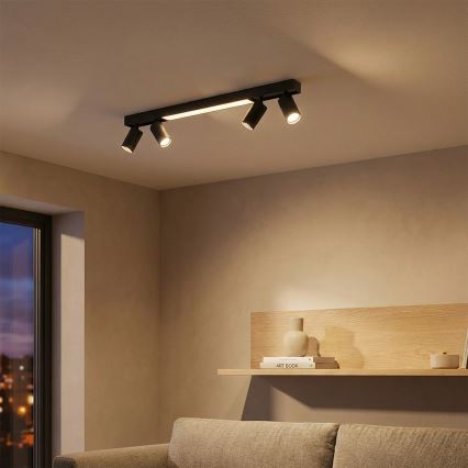 Brilagi - Foco LED SELE 4xGU10/30W/230V + LED/25W negro