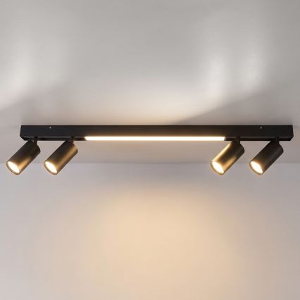 Brilagi - Foco LED SELE 4xGU10/30W/230V + LED/25W negro