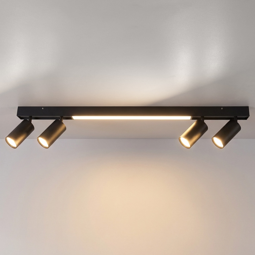 Brilagi - Foco LED SELE 4xGU10/30W/230V + LED/25W negro