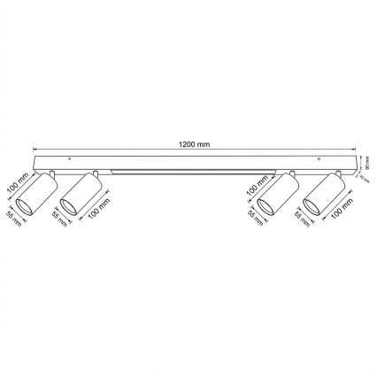 Brilagi - Foco LED SELE 4xGU10/30W/230V + LED/25W negro