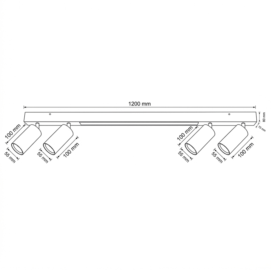 Brilagi - Foco LED SELE 4xGU10/30W/230V + LED/25W negro