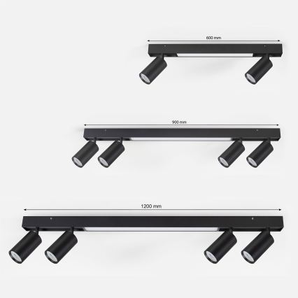 Brilagi - Foco LED SELE 4xGU10/30W/230V + LED/25W negro
