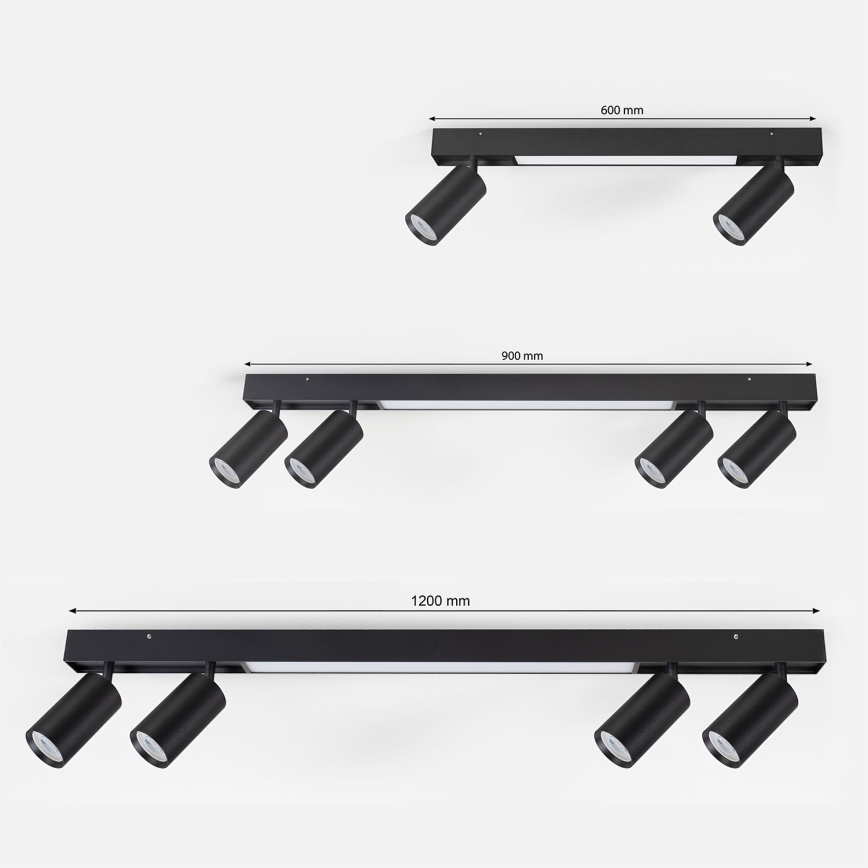 Brilagi - Foco LED SELE 4xGU10/30W/230V + LED/25W negro
