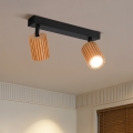 Brilagi - Foco orientable MODERN WOOD 2xGU10/8W/230V madera/negro