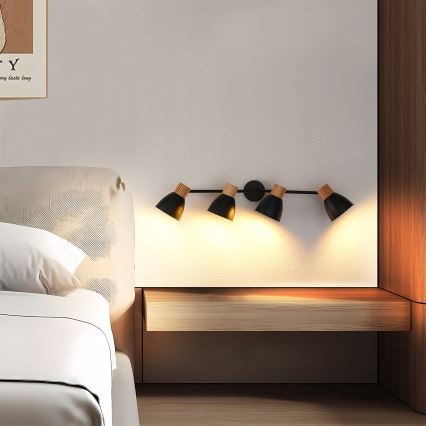 Brilagi - Foco orientable ODENSE 4xE14/10W/230V madera/negro