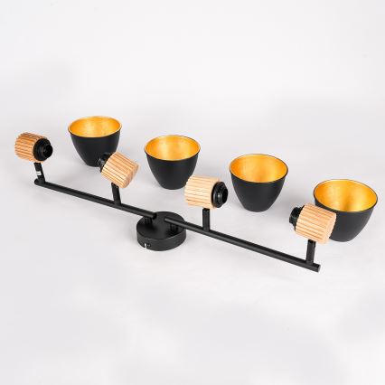 Brilagi - Foco orientable ODENSE 4xE14/10W/230V madera/negro