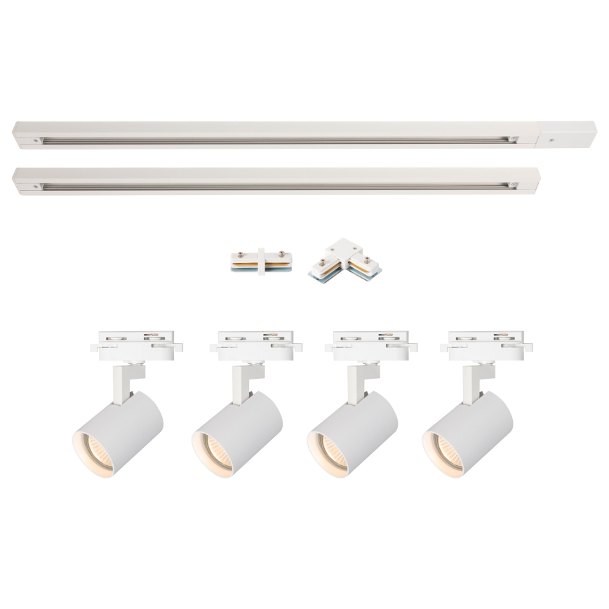 Brilagi - Foco orientable para sistema de riel HUSKY 4xGU10/10W/230V blanco