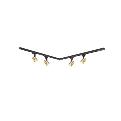 Brilagi - Foco orientable para sistema de riel HUSKY 4xGU10/10W/230V negro/dorado
