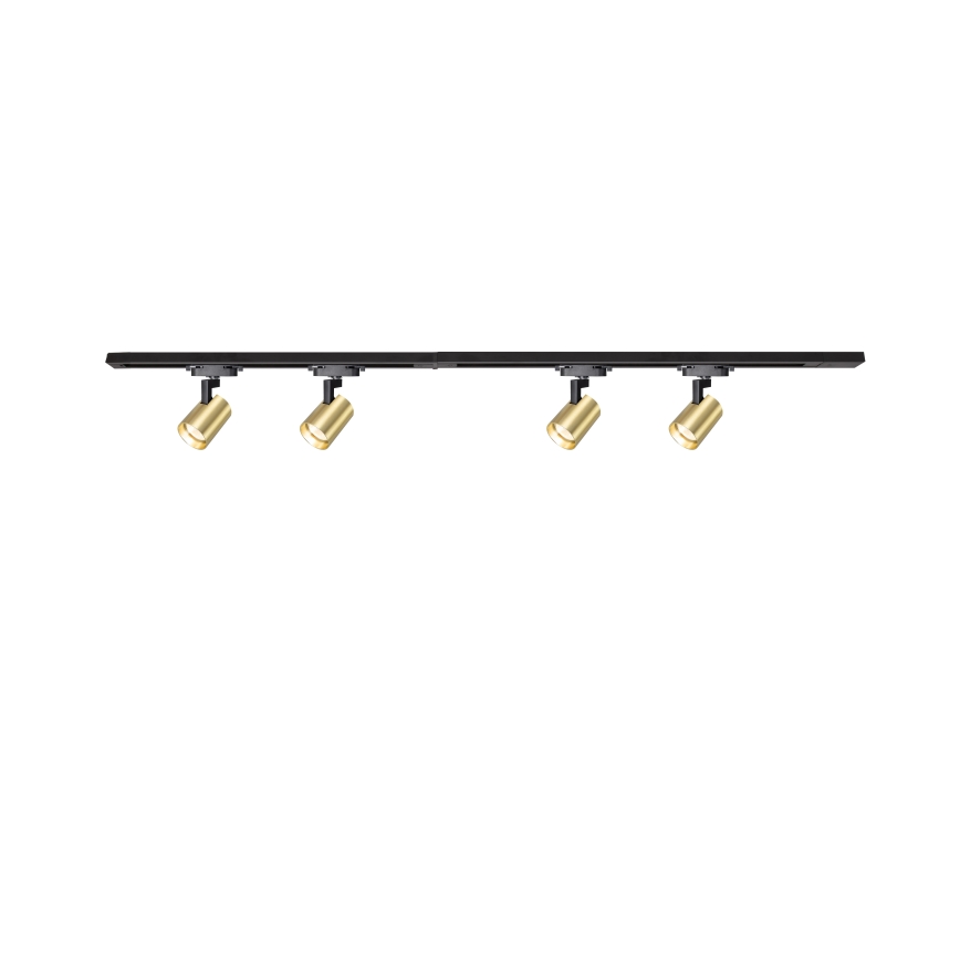 Brilagi - Foco orientable para sistema de riel HUSKY 4xGU10/10W/230V negro/dorado