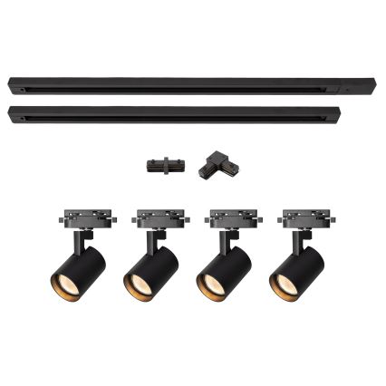 Brilagi - Foco orientable para sistema de riel HUSKY 4xGU10/10W/230V negro
