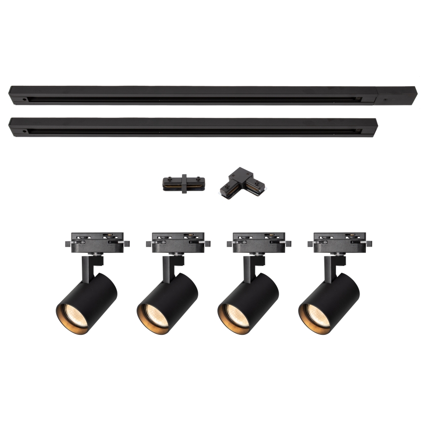 Brilagi - Foco orientable para sistema de riel HUSKY 4xGU10/10W/230V negro